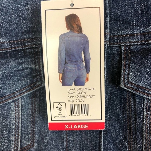 Nine West Jean Jacket Sarah Style Color Groovy Size Extra Large - Picture 9 of 10